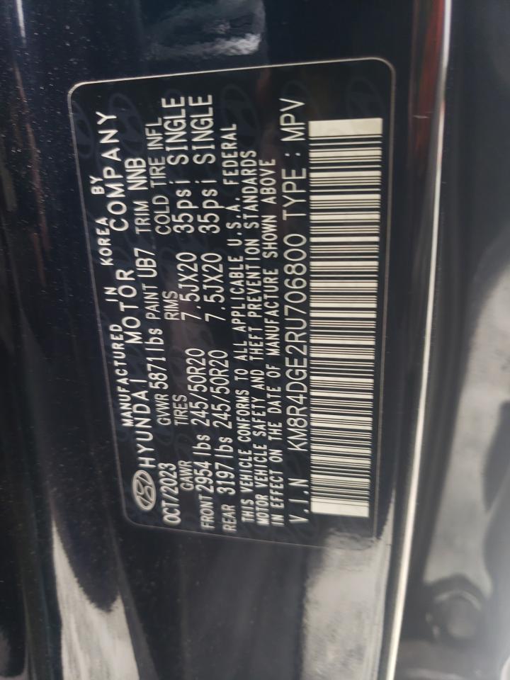 KM8R4DGE2RU706800 2024 Hyundai Palisade Sel Premium