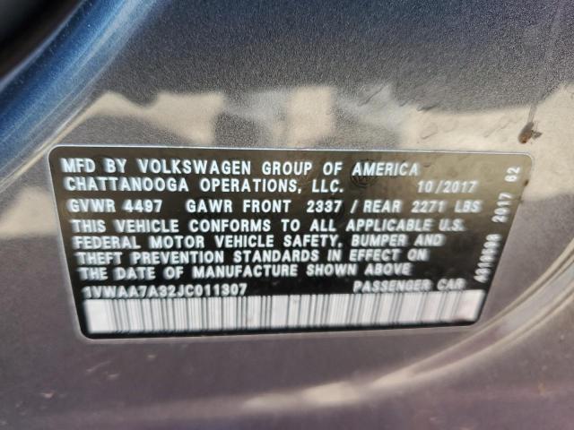 2018 Volkswagen Passat S VIN: 1VWAA7A32JC011307 Lot: 54356294