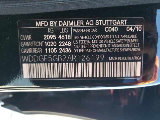 2010 Mercedes-Benz C 350 VIN: WDDGF5GB2AR126199 Lot: 54168974