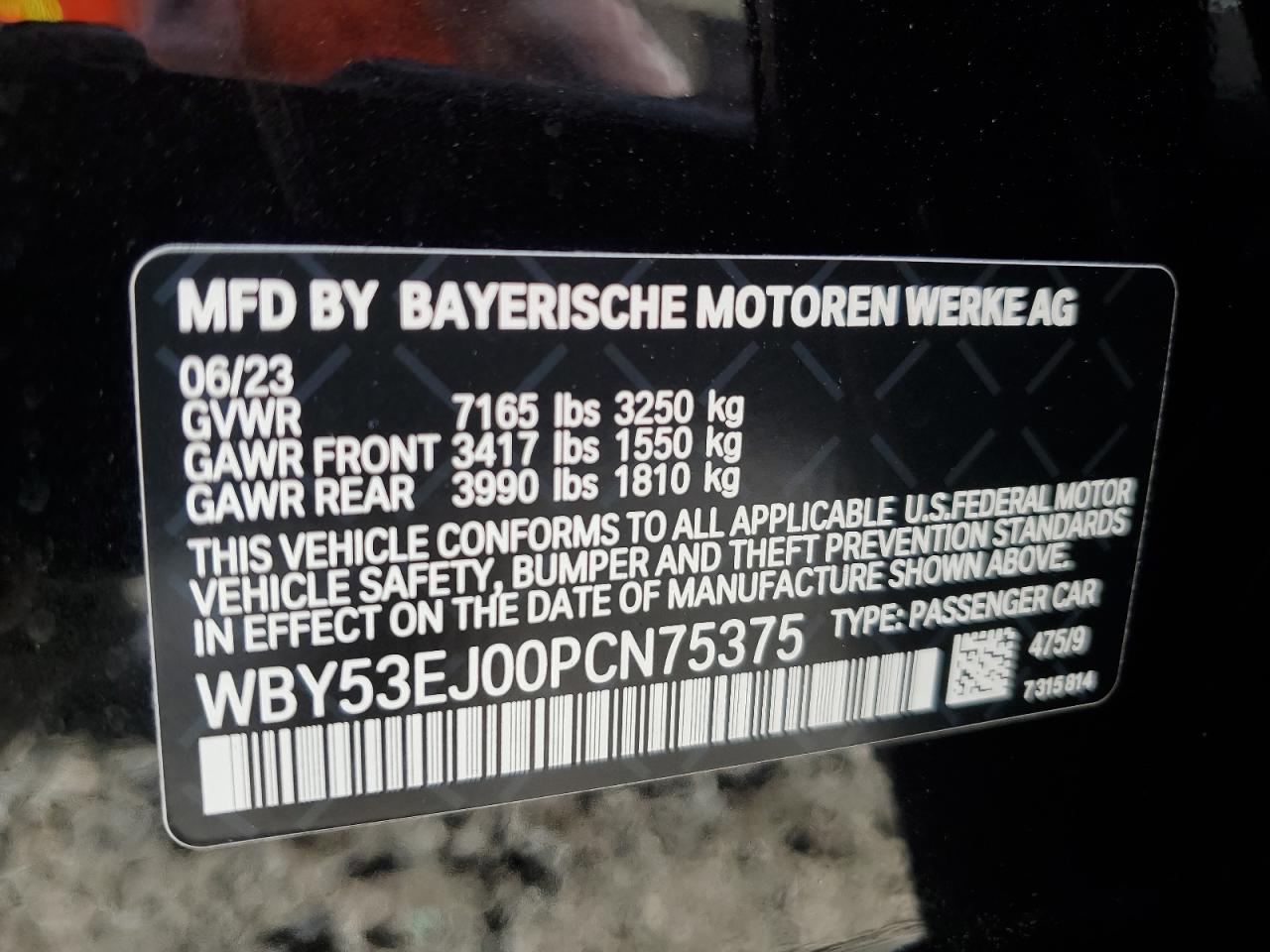 WBY53EJ00PCN75375 2023 BMW I7 xDrive60