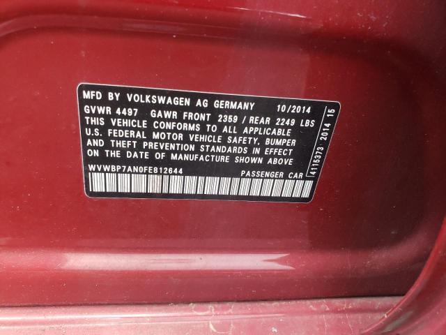 2015 VOLKSWAGEN CC SPORT - WVWBP7AN0FE812644