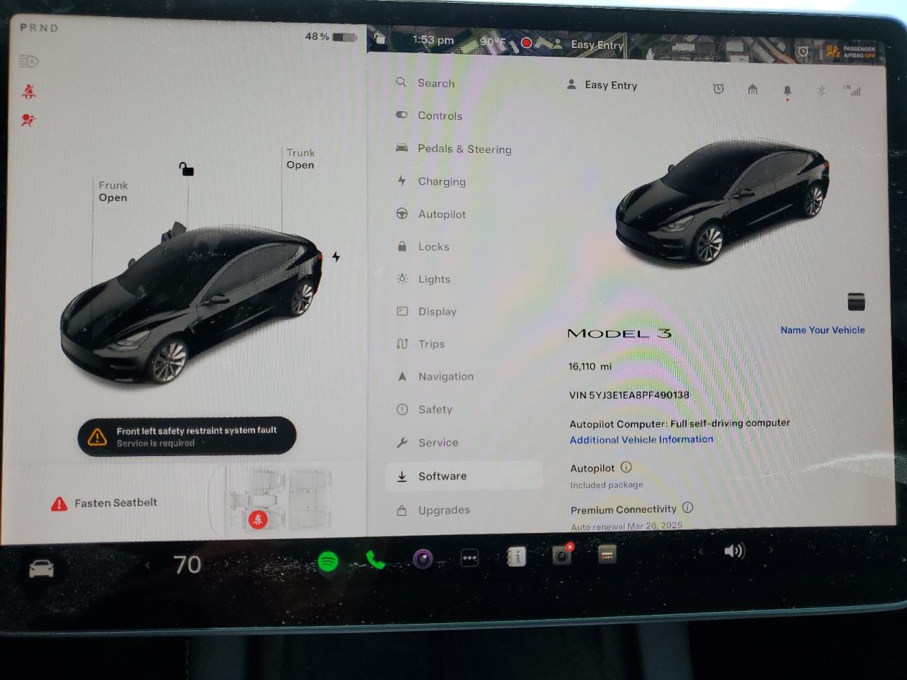 2023 Tesla Model 3 vin: 5YJ3E1EA8PF490138