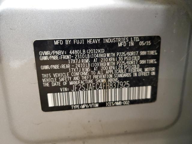 2015 Subaru Forester 2.5I Premium VIN: JF2SJAFC4FH837925 Lot: 56210564