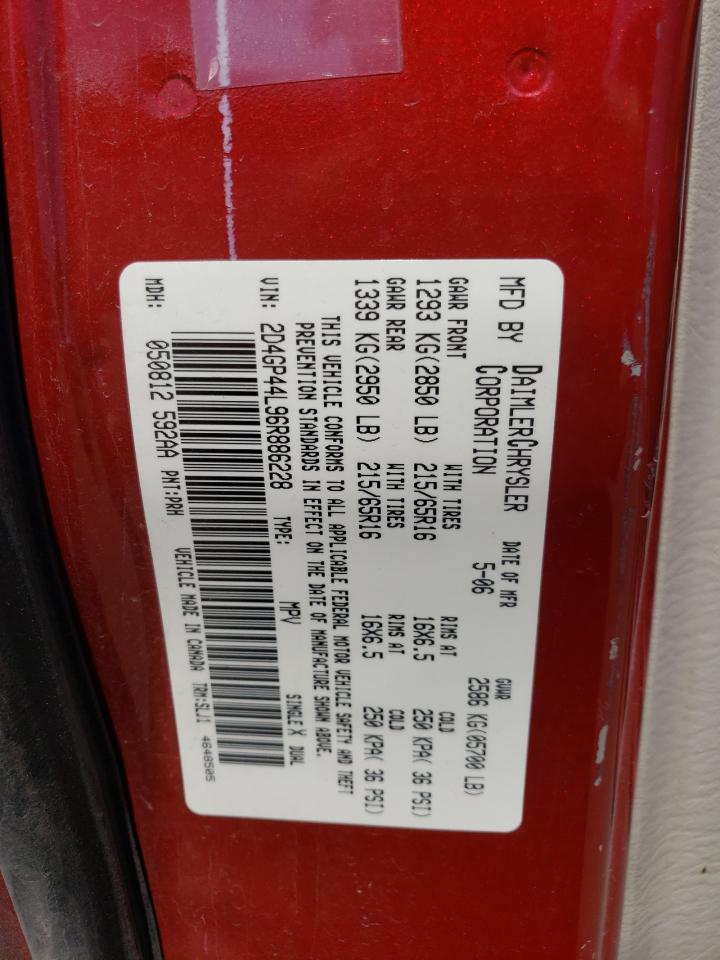 2D4GP44L96R886228 2006 Dodge Grand Caravan Sxt