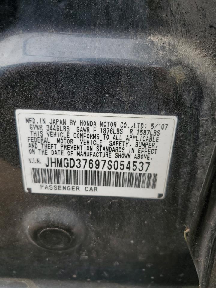 JHMGD37697S054537 2007 Honda Fit S