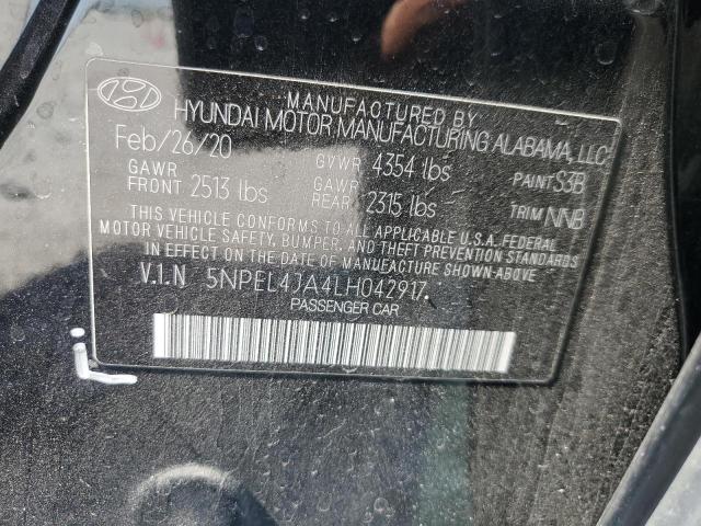 2020 Hyundai Sonata Sel VIN: 5NPEL4JA4LH042917 Lot: 56192174