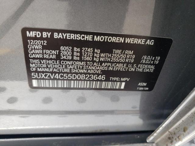 2013 BMW X5 xDrive35I VIN: 5UXZV4C55D0B23646 Lot: 55300934