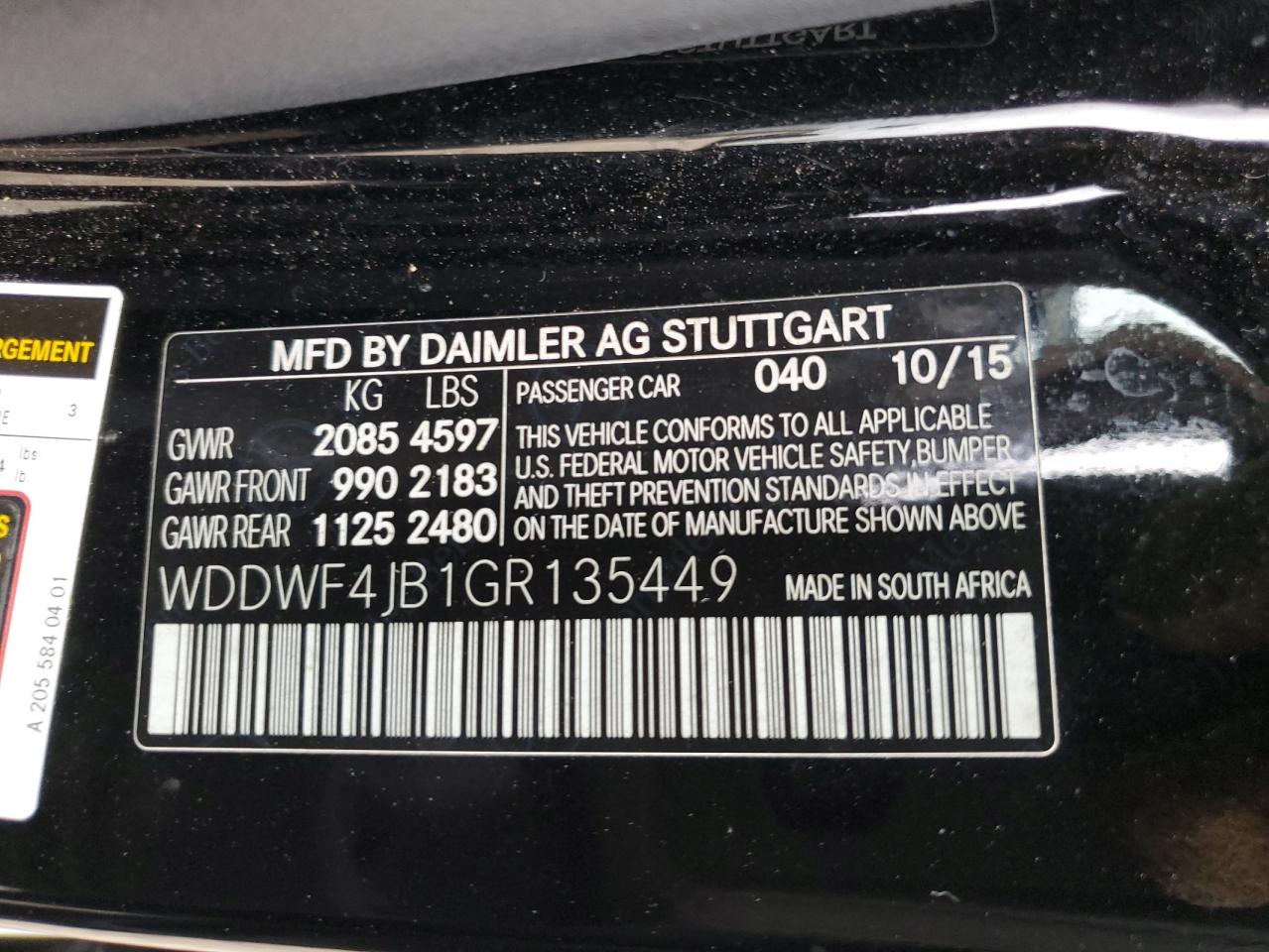 WDDWF4JB1GR135449 2016 Mercedes-Benz C 300