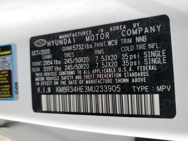 2021 Hyundai Palisade Sel VIN: KM8R34HE3MU233905 Lot: 53145394