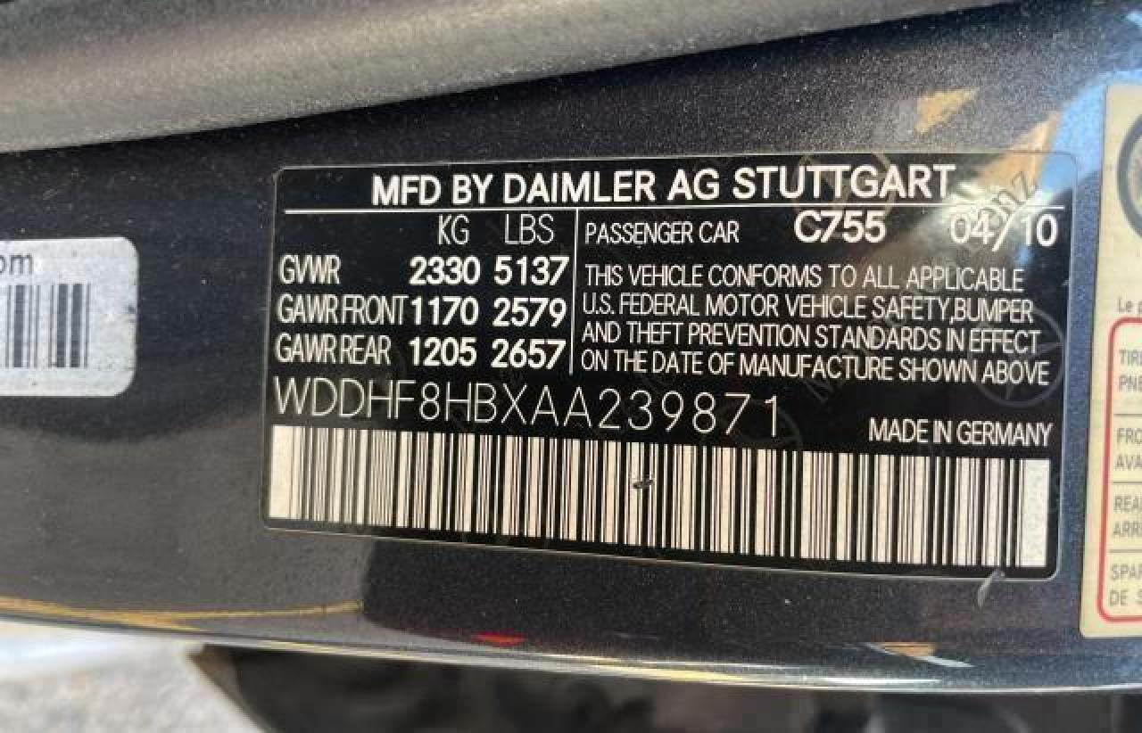 WDDHF8HBXAA239871 2010 Mercedes-Benz E 350 4Matic