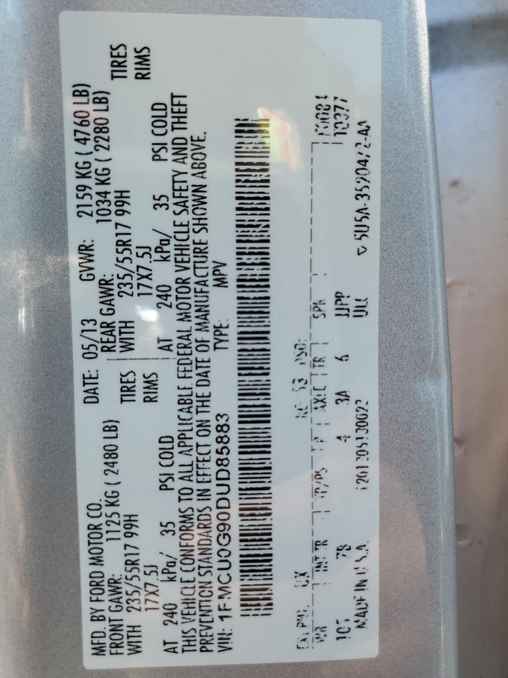 1FMCU0G90DUD85883 2013 Ford Escape Se