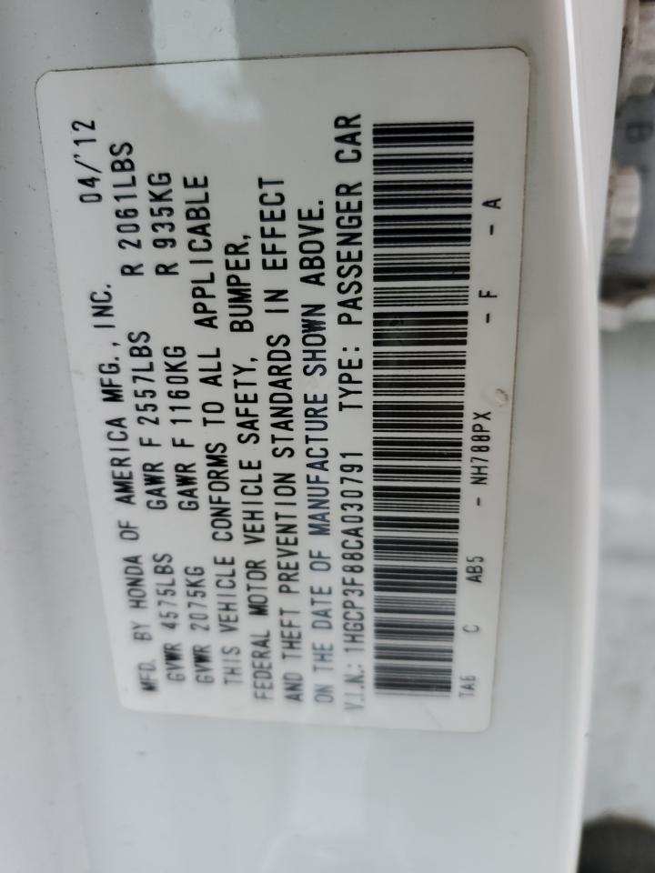 1HGCP3F88CA030791 2012 Honda Accord Exl