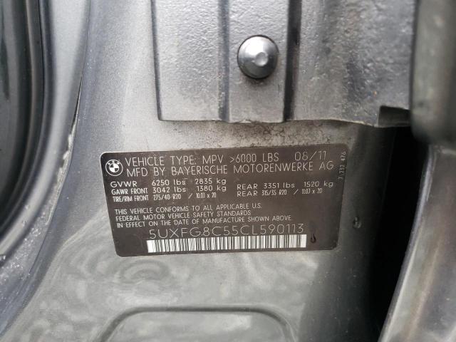 2012 BMW X6 xDrive50I VIN: 5UXFG8C55CL590113 Lot: 53493924