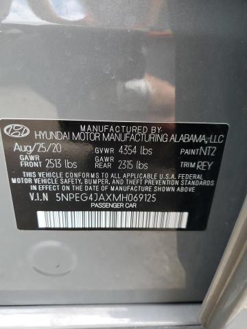 2021 Hyundai Sonata Se VIN: 5NPEG4JAXMH069125 Lot: 57133414