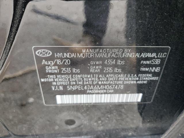 2021 Hyundai Sonata Sel VIN: 5NPEL4JA6MH067478 Lot: 54526674