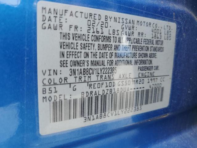 2020 Nissan Sentra Sv VIN: 3N1AB8CV1LY222385 Lot: 56333604