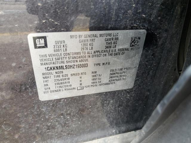 2017 GMC Acadia Slt-1 VIN: 1GKKNMLS0HZ193003 Lot: 54454414