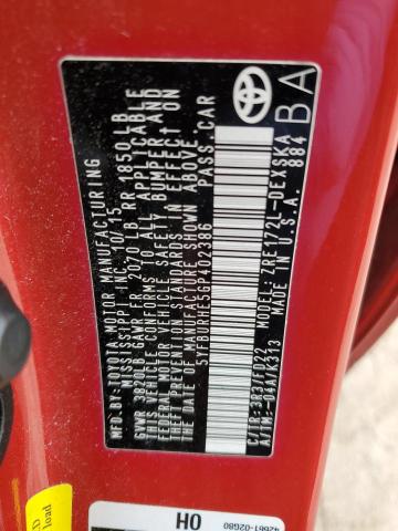 2016 Toyota Corolla L VIN: 5YFBURHE5GP402386 Lot: 54075374