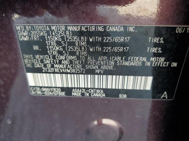 2017 Toyota Rav4 Le VIN: 2T3ZFREV4HW382572 Lot: 53299794