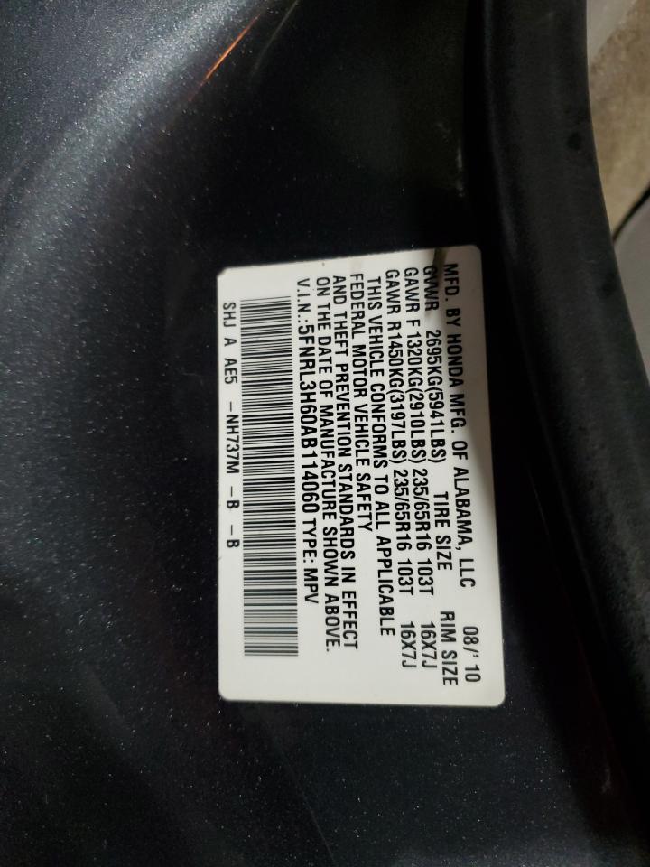 5FNRL3H60AB114060 2010 Honda Odyssey Exl