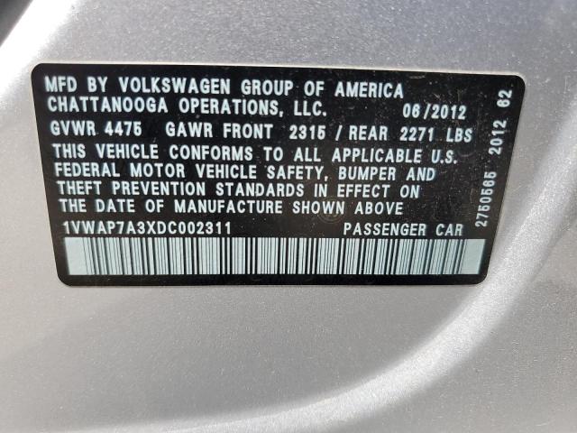 2013 Volkswagen Passat S VIN: 1VWAP7A3XDC002311 Lot: 57160244