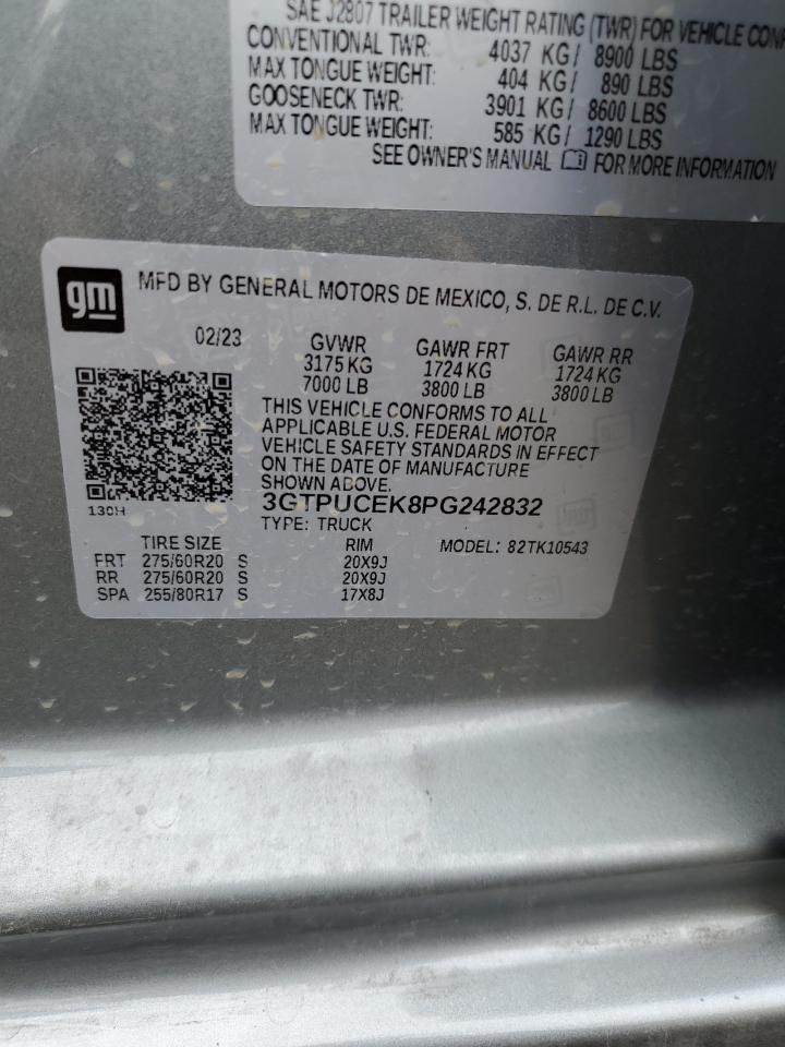 2023 GMC Sierra K1500 Elevation vin: 3GTPUCEK8PG242832