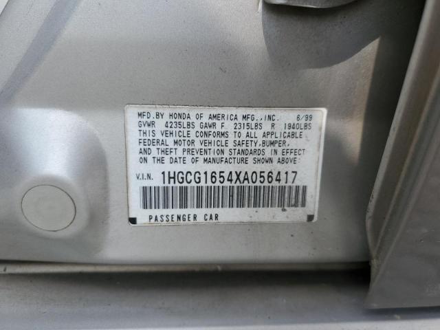 1999 Honda Accord Ex VIN: 1HGCG1654XA056417 Lot: 54323824