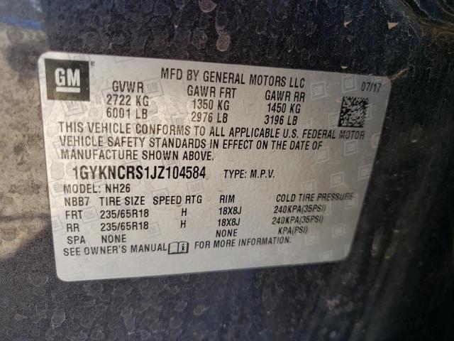 2018 Cadillac Xt5 Luxury VIN: 1GYKNCRS1JZ104584 Lot: 54006954