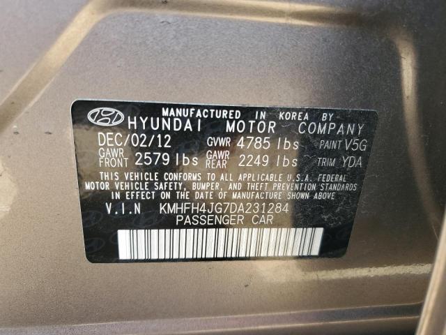 2013 Hyundai Azera Gls VIN: KMHFH4JG7DA231284 Lot: 57021814