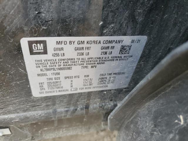 2022 Chevrolet Trailblazer Lt VIN: KL79MPSL1NB055982 Lot: 53966324