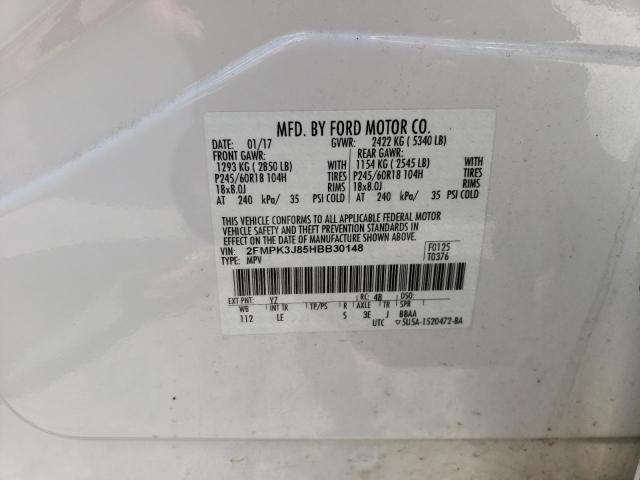 2017 Ford Edge Sel VIN: 2FMPK3J85HBB30148 Lot: 56734094