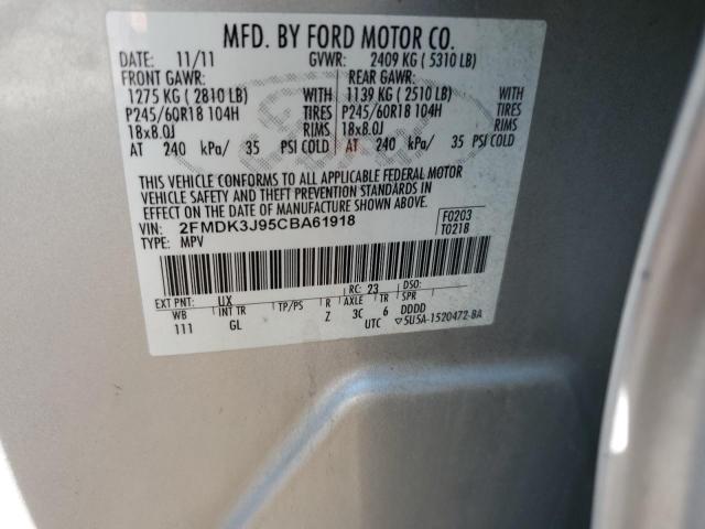 2012 Ford Edge Sel VIN: 2FMDK3J95CBA61918 Lot: 53573384