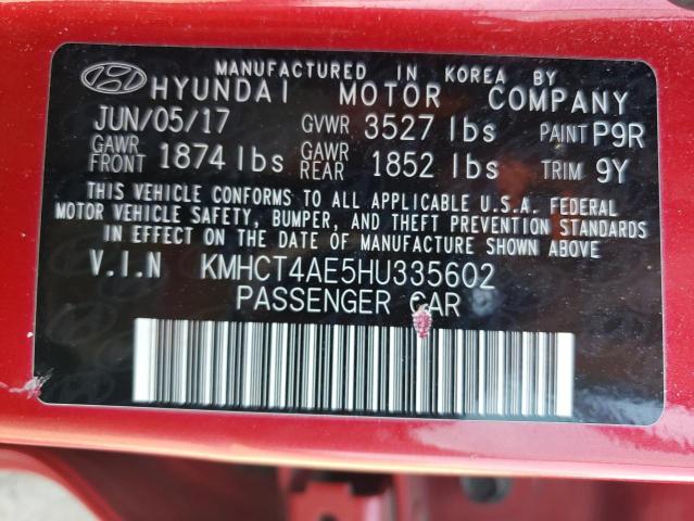 2017 Hyundai Accent Se VIN: KMHCT4AE5HU335602 Lot: 55191424