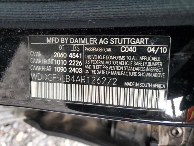 2010 Mercedes-Benz C 300 VIN: WDDGF5EB4AR126272 Lot: 55816294