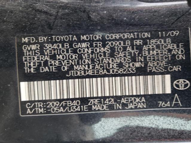 2010 Toyota Corolla Base VIN: JTDBU4EE8AJ058233 Lot: 56487374