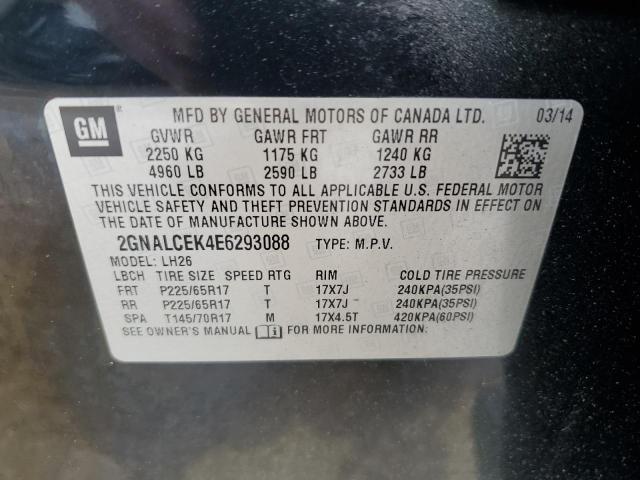 2GNALCEK4E6293088 2014 Chevrolet Equinox Lt