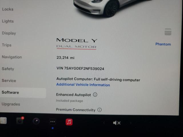 2022 Tesla Model Y VIN: 7SAYGDEF2NF539024 Lot: 54670574