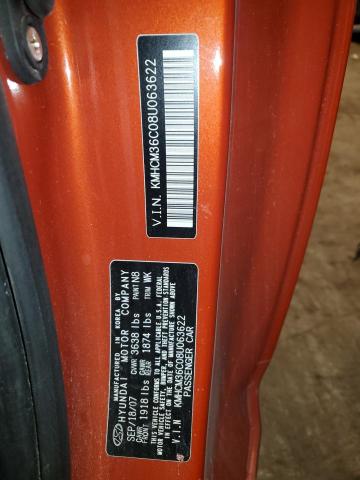 2008 Hyundai Accent Gs VIN: KMHCM36C08U063622 Lot: 55722434