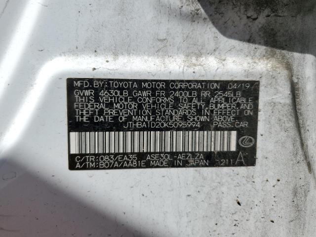 2019 Lexus Is 300 VIN: JTHBA1D20K5095994 Lot: 54092944