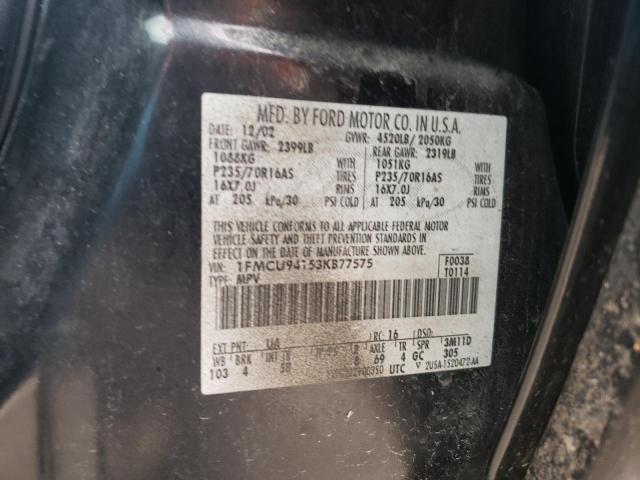 2003 Ford Escape Limited VIN: 1FMCU94153KB77575 Lot: 53927284