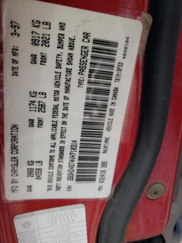 1997 Dodge Intrepid VIN: 2B3HD46T4VH710314 Lot: 53390544