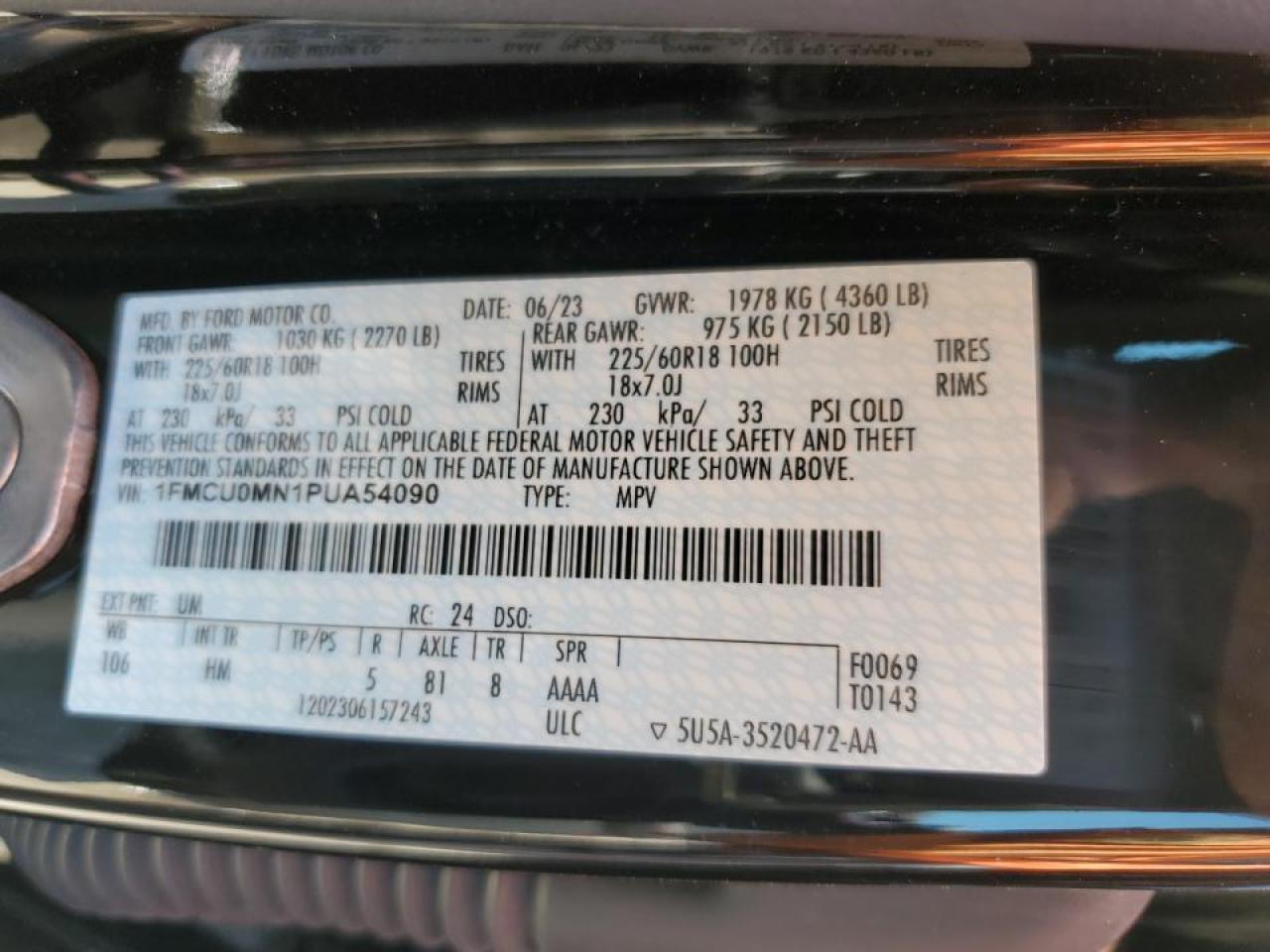 2023 Ford Escape St Line vin: 1FMCU0MN1PUA54090