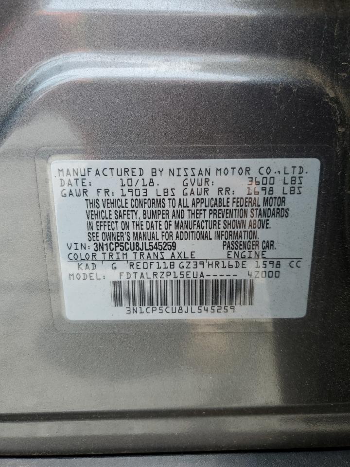 3N1CP5CU8JL545259 2018 Nissan Kicks S