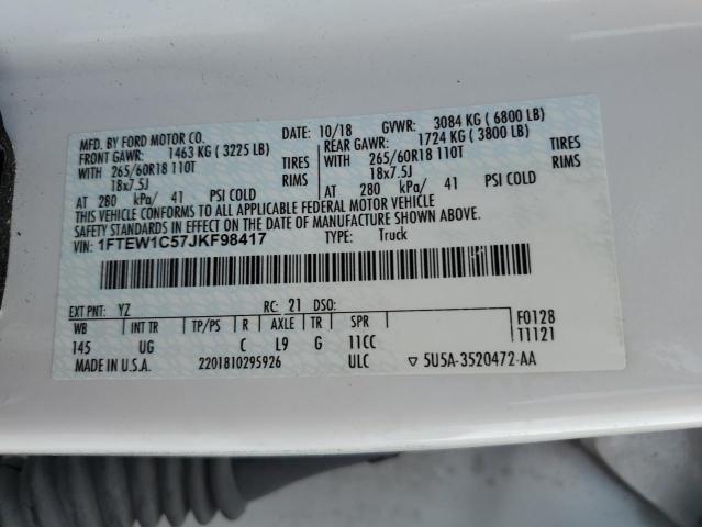 2018 FORD F150 SUPER - 1FTEW1C57JKF98417