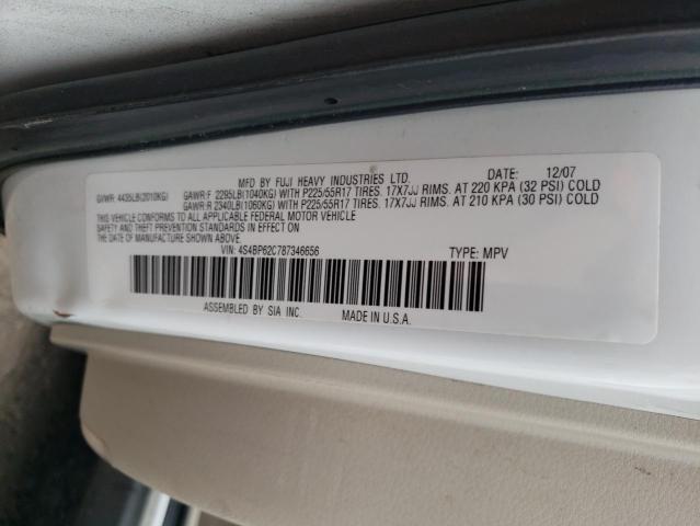 2008 Subaru Outback 2.5I Limited VIN: 4S4BP62C787346656 Lot: 54925044