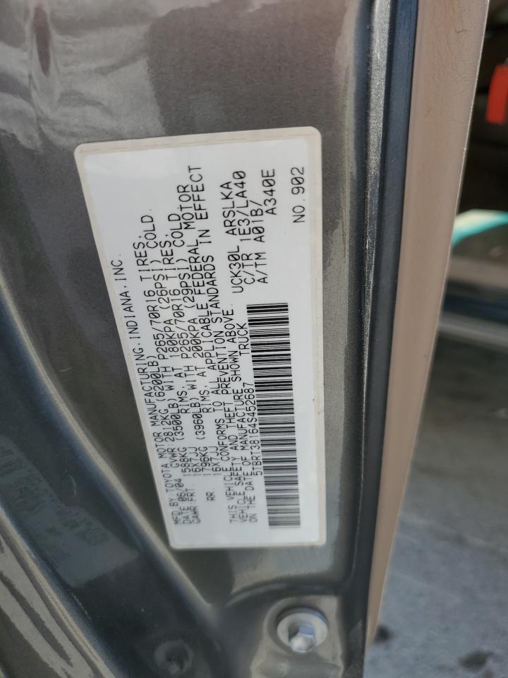 5TBRT38164S452687 2004 Toyota Tundra Access Cab Limited