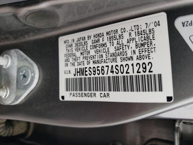 2004 Honda Civic Hybrid VIN: JHMES95674S021292 Lot: 55608594