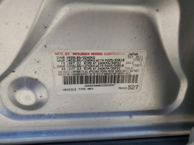 2012 Mitsubishi Outlander Se VIN: JA4AS3AW6CU004547 Lot: 56480104