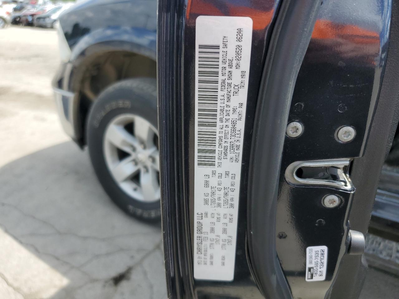 1C6RR7LT3DS604851 2013 Ram 1500 Slt