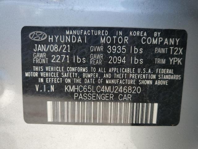 2021 Hyundai Ioniq Blue VIN: KMHC65LC4MU246820 Lot: 56735554